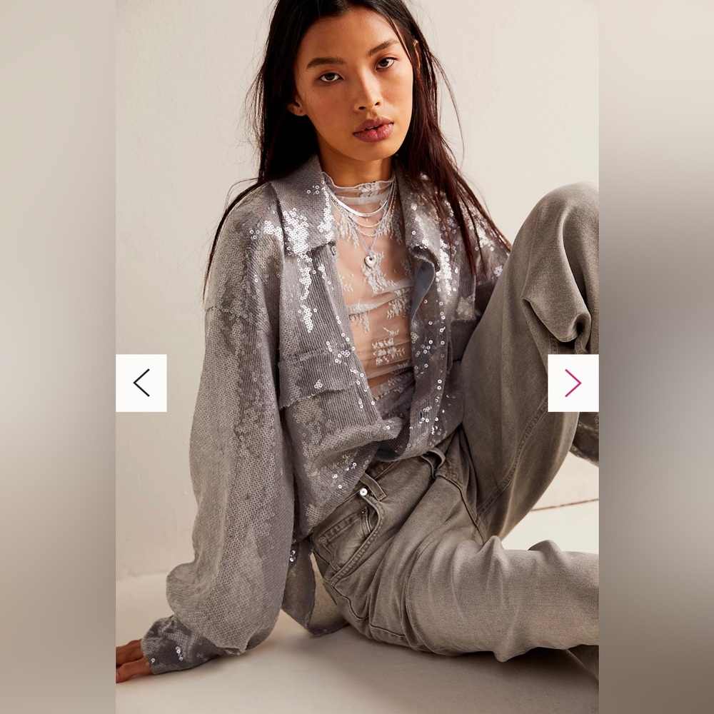 Free People NEW Disco Margarita Button Down
